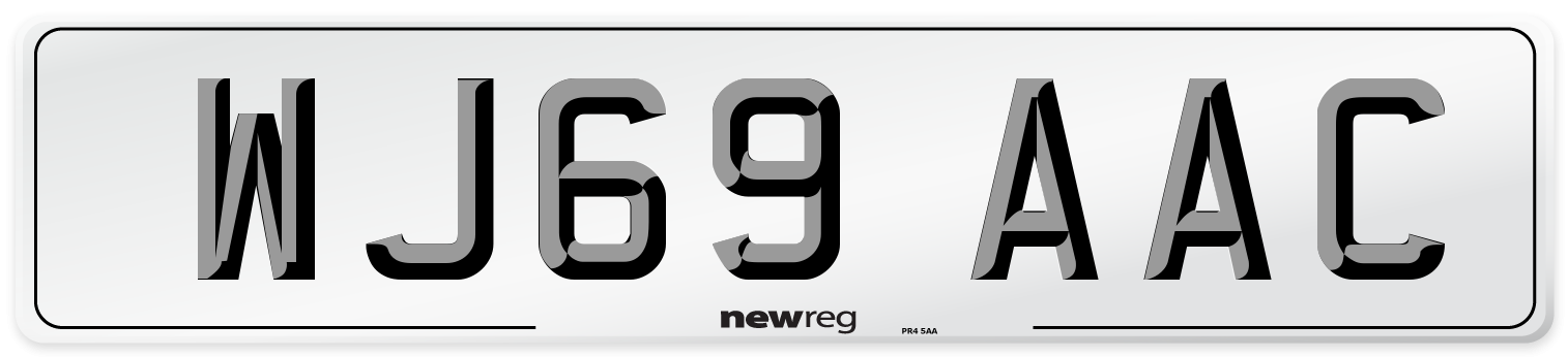 WJ69 AAC Number Plate from New Reg
